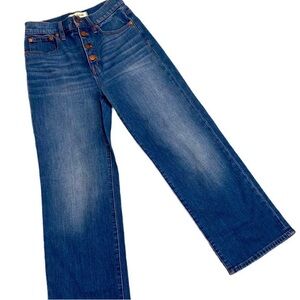 Madewell “slim wide-leg crop” midtone high rise jeans w/ button fly - size 25